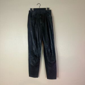 Vintage brass plum Nordstrom Black Women's Leather Pants 7